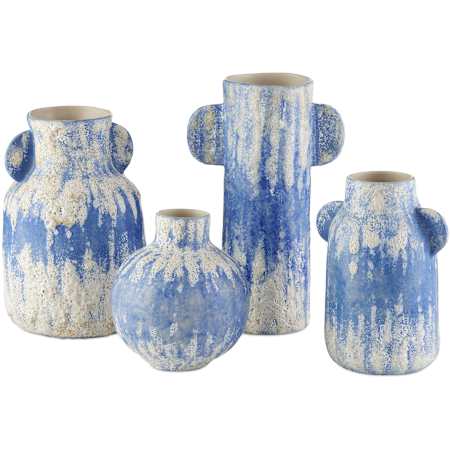 Currey and Company Varying Decorative Vase Set Blue / White