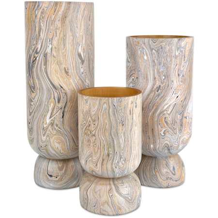 Currey and Company Varying Decorative Vase Set Dark Brown / Natural