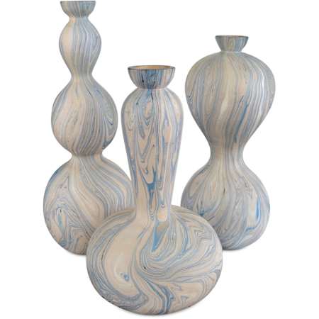 Currey and Company Varying Decorative Vase Set Blue / White