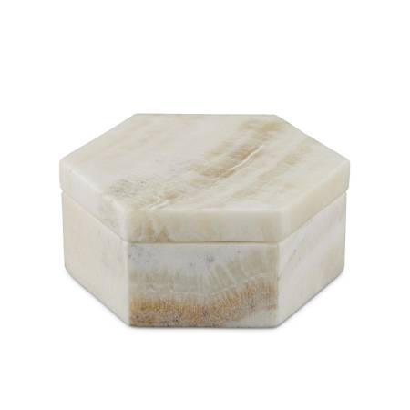 Currey and Company Arco 3" Tall Onyx Box Natural