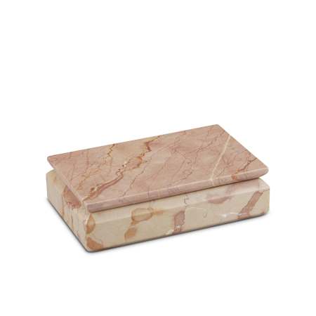 Currey and Company Leslie 2-3/4" Tall Marble Box Natural