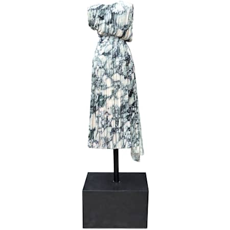 Currey and Company Adara Marble Madame's Cocktail Dress Sculpture Natural