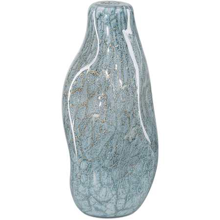 Currey and Company Tyne 20" Tall Glass Vase Pale Blue / Gold