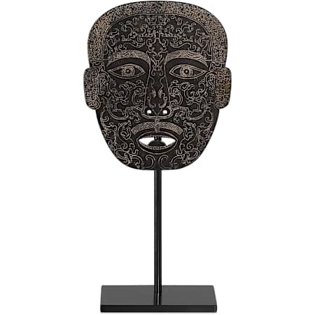 Currey and Company Han Dynasty Jade Medicine Mask Statue Bronze / Black