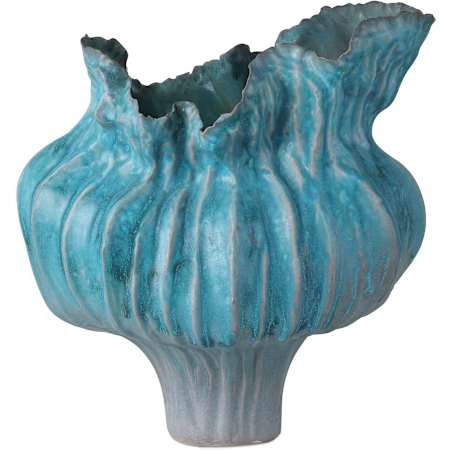 Currey and Company Flying 13" Tall Vase Blue
