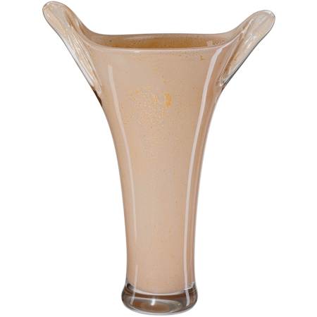 Currey and Company Tamara 20" Tall Vase Soft Peach / Gold