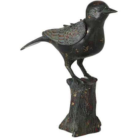 Currey and Company Han Dynasty 9" Tall Bird Bronze Dark Bronze