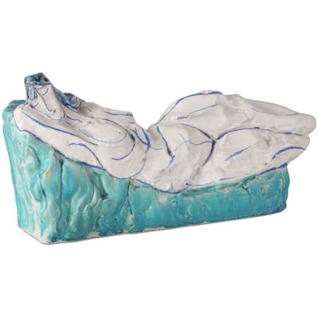 Currey and Company Reclining 8" Tall Nude Object Blue / Off-White