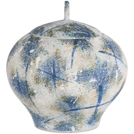 Currey and Company Jackson 11" Tall Vase Antique Blue / Off-White