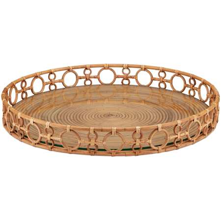 Currey and Company Tegal 24" Wide Decorative Serving Tray Natural / Clear