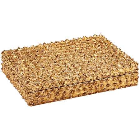 Currey and Company 10" Wide Wood Decorative Box Gold Leaf