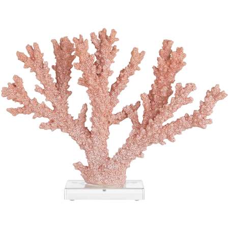 Currey and Company Coral 10" Tall Crystal and Stone Composite Nautical and Ocean Statue Coral / Clear