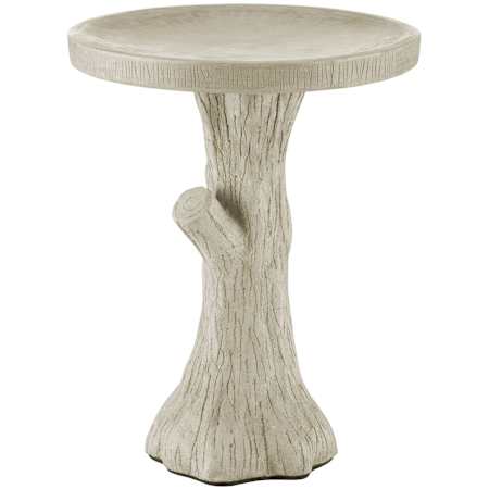 Currey and Company Faux Bois 21-1/2" Tall Concrete, Iron Bird Bath Portland