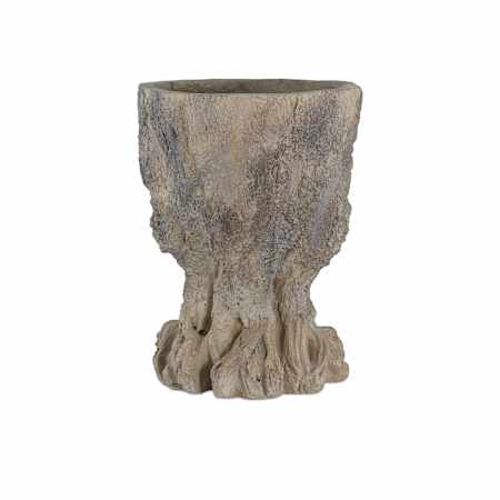 Currey and Company Old Growth 15-3/4" x 12-1/2" Cement Planter Dark Brown