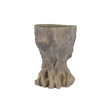 Currey and Company Old Growth 14" x 10-1/2" Cement Planter Dark Brown