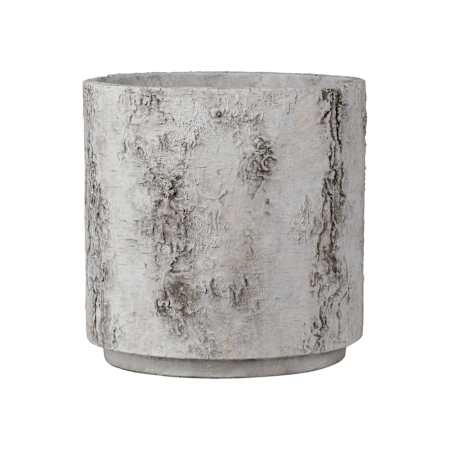 Currey and Company Faux Birch 16" x 16" Cement Planter Black / Beige / Pale Gray