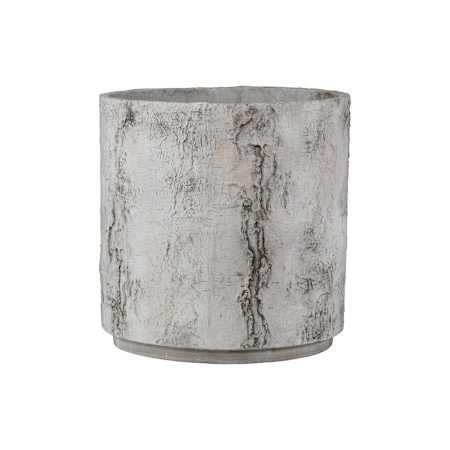 Currey and Company Faux Birch 14" x 14" Cement Planter Black / Beige / Pale Gray