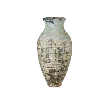 Currey and Company Lipari 61" x 29-1/2" Terracotta Planter Antique White / Blue Drip