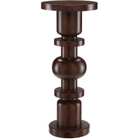 Currey and Company Sasha 10" Diameter Mahogany Pedestal Table Dark Walnut