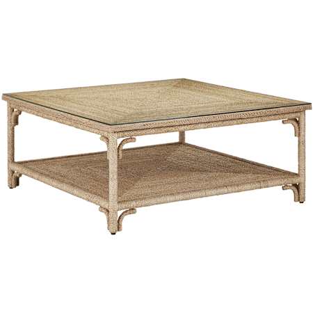 Currey and Company Olisa 40" Wide Coffee Table Natural Rope
