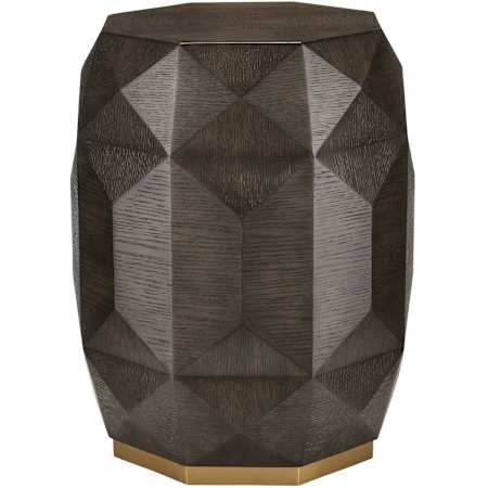 Currey and Company Kendall 17" Wide Accent Table Dove Gray / Polished Brass