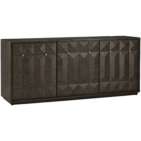 Currey and Company Kendall 78.75" Wide Sideboard Dove Gray / Polished Brass