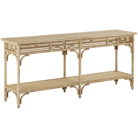 Currey and Company Olisa 72" Wide Console Table Natural / Brown Carafe