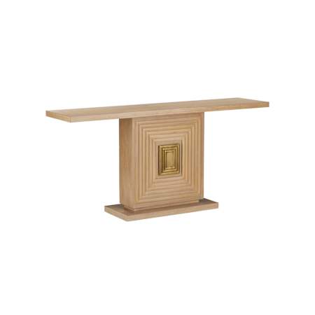 Currey and Company Morombe 72" Read and White Oak Veneer Console Table Washed Oak