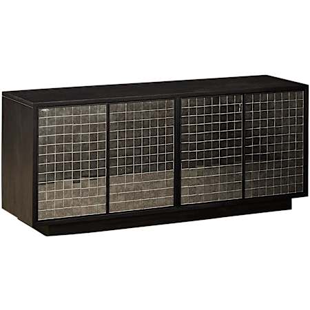 Currey and Company Mosaico 71" Wide Credenza Ebony / Antique Mirror