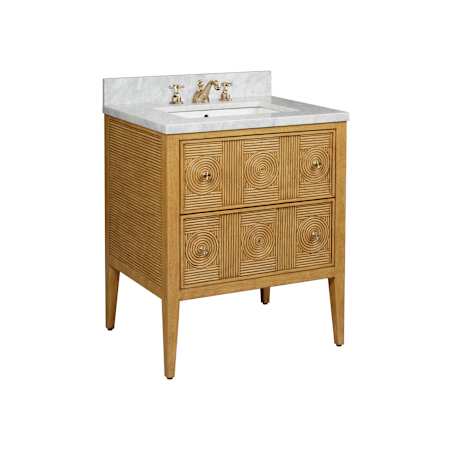 Currey and Company Santos 28" Free Standing Single Basin Vanity Set with Cabinet and Marble Vanity Top Sea Sand / Natural