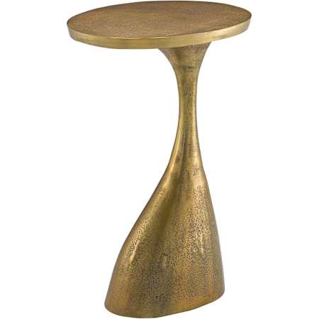 Currey and Company Ishaan 13" Long Aluminum Top Aluminum Side Table Antique Brass