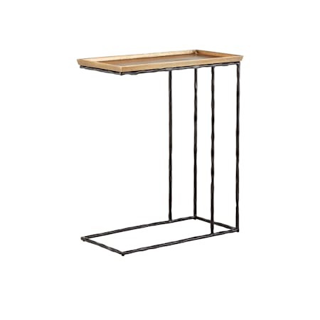 Currey and Company Boyles 10" Metal Accent Table Antique Brass / Black