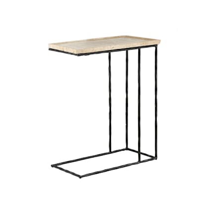 Currey and Company Boyles 10" Metal Accent Table Natural / Black