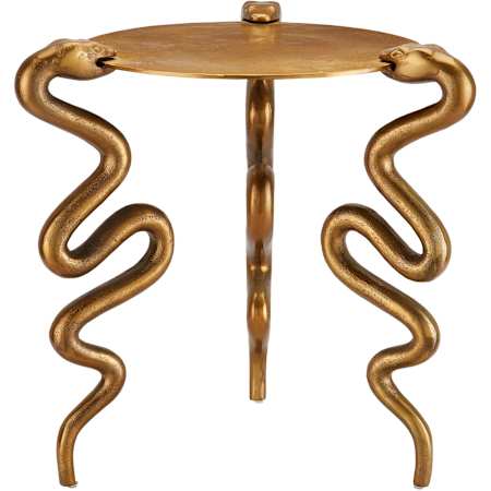 Currey and Company 18" Wide Accent Table Antique Brass