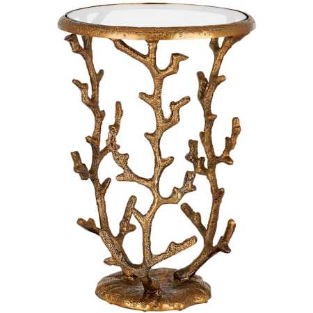 Currey and Company 14" Wide Accent Table Antique Brass