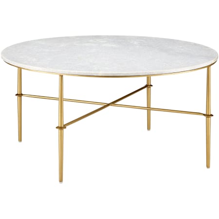 Currey and Company 35.75" Wide Coffee Table White / Antique Brass