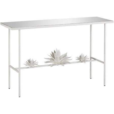 Currey and Company Sisalana 50.25" Wide Console Table Yeso Blanco