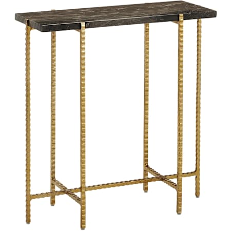 Currey and Company Flying Gold 22" Wide End Table Natural / Gold