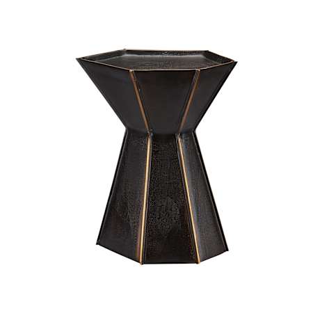 Currey and Company Merola 17" Cast Aluminum Accent Table Black / Gold