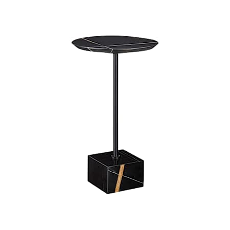 Currey and Company Prado 12" Marble Base and Natural Stone Drink Table Natural / Black