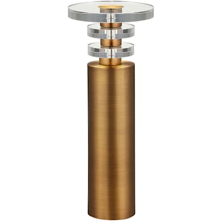 Currey and Company Shani 9" Diameter Crystal and Iron Accent Table Antique Brass / Clear