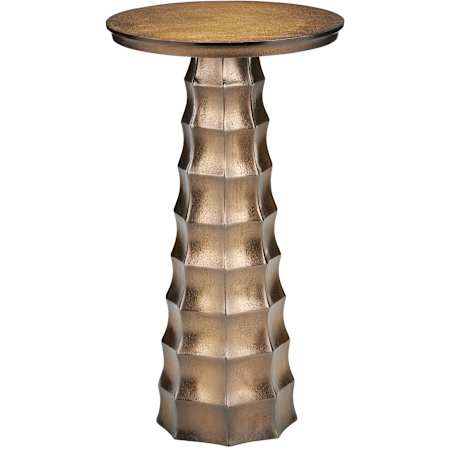 Currey and Company Gridiron 13" Wide Aluminum Table Antique Brass