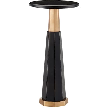 Currey and Company Gieves 10" Wide Aluminum, Brass, and Stone Table Black / Bronze / Antique Brass