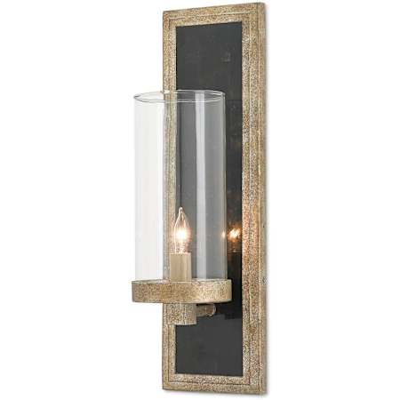 Currey and Company Charade 17" Tall Wall Sconce Antique Silver Leaf