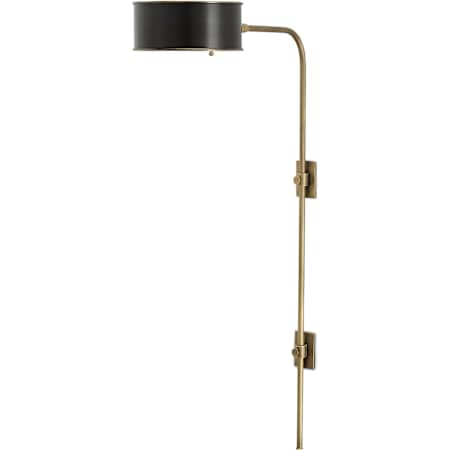 Currey and Company Overture 36" Tall Wall Sconcewith Metal Shade Antique Brass / Black