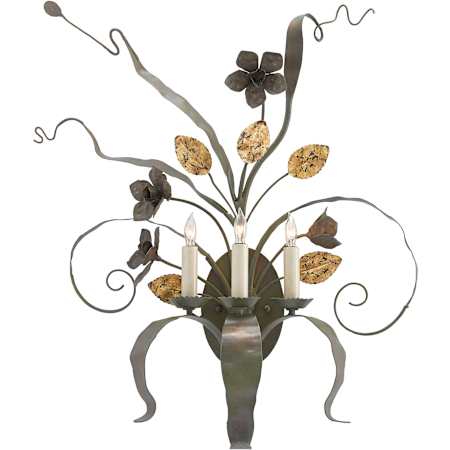 Currey and Company Westley 3 Light 29" Tall Wall Sconce Verdigris With Antique Gold Leaf Accent