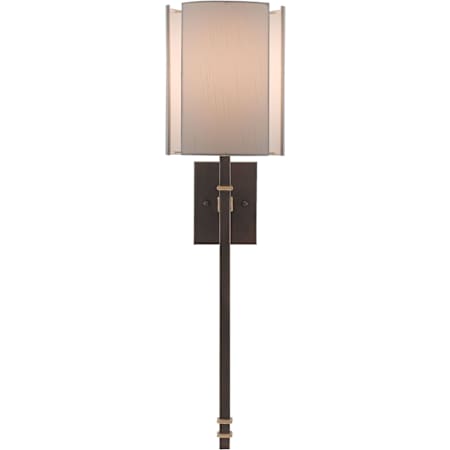 Currey and Company Rocher 30" Tall Wall Sconce Hand Rubbed Bronze / Contemporary Gold Leaf