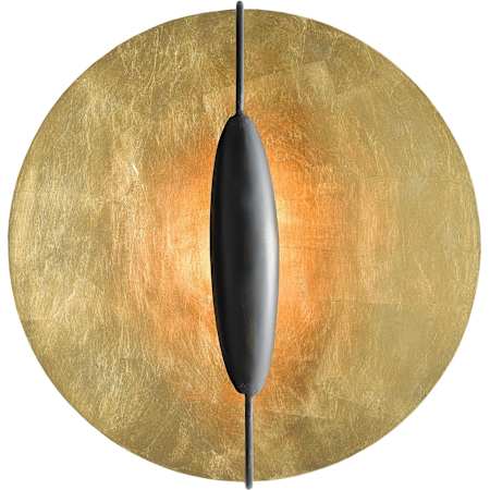 Currey and Company Pinders 21" Tall Wall Sconce Contemporary Gold Leaf / French Black