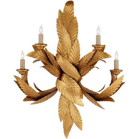 Currey and Company Apollo 4 Light 31" Tall Wall Sconce Contemporary Gold Leaf