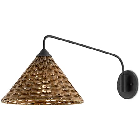 Currey and Company Basket 11" Tall Wall Sconce Blacksmith / Natural